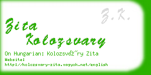 zita kolozsvary business card